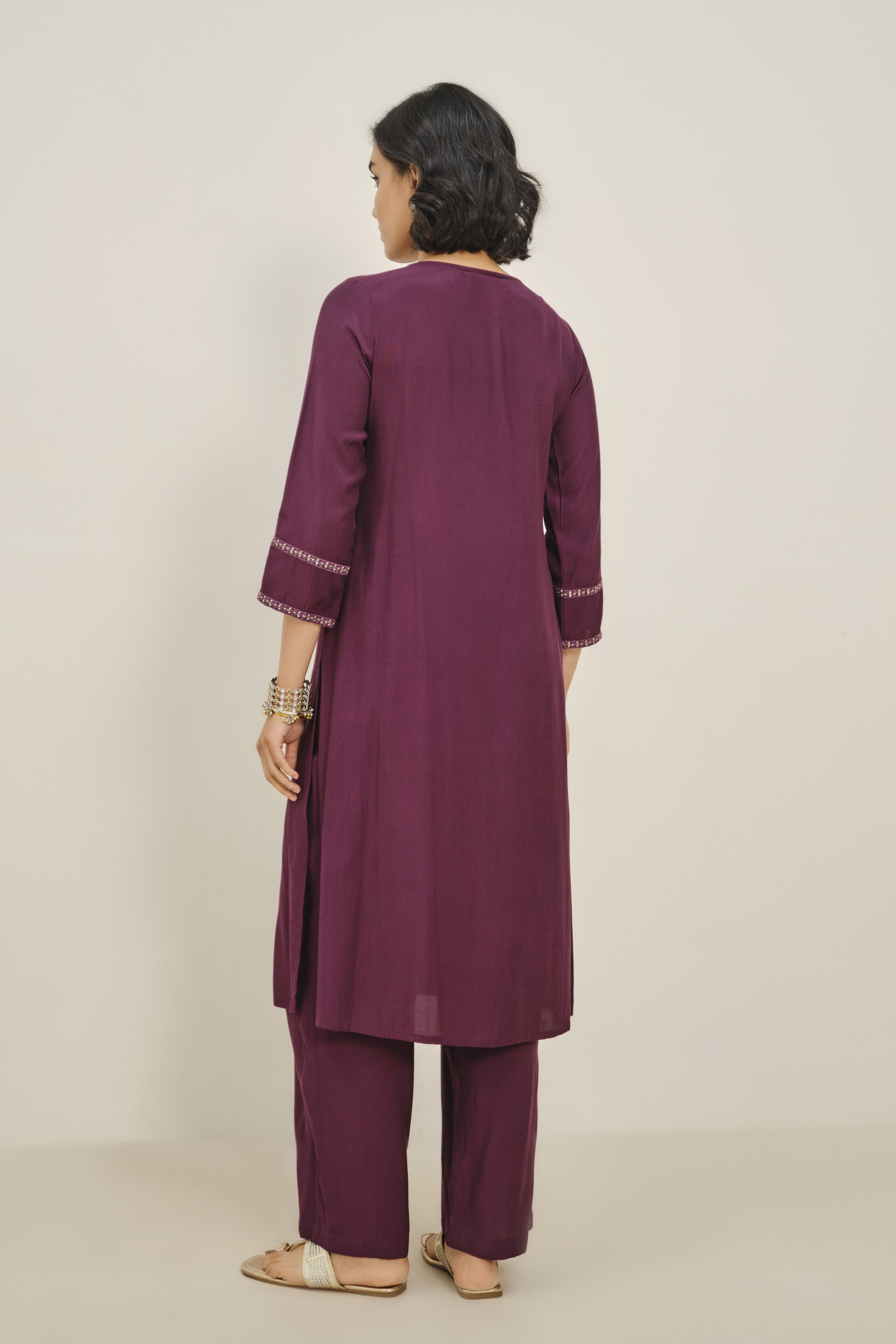 Pyaari Purple Kurta Set, Purple, image 4